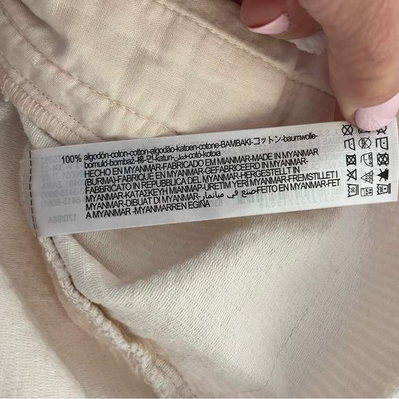 Zara Cream Oversized Corduroy Jacket with Pockets Size M - Picture 12 of 12